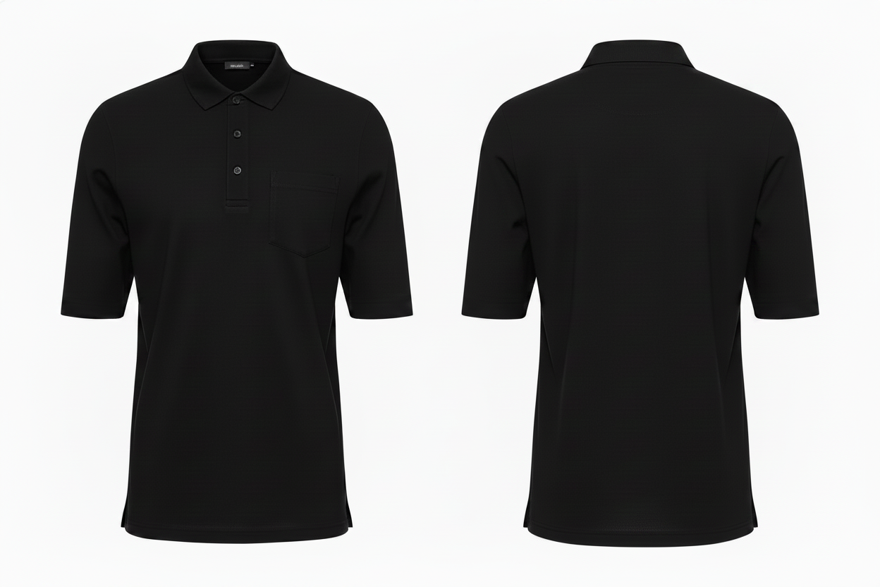 Black Cotton Polo No Label