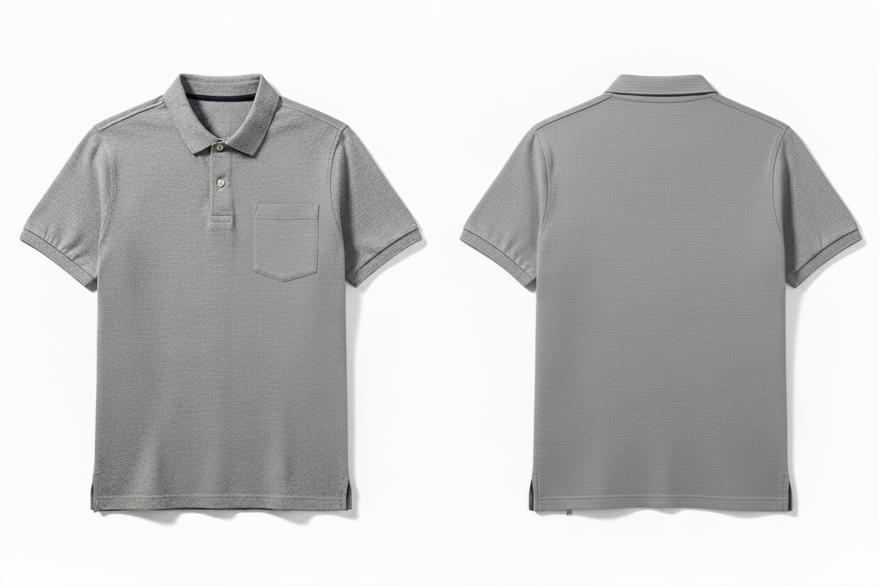 Grey Cotton Polo