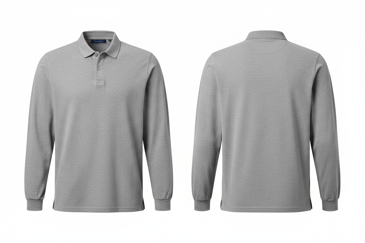 Grey Long Sleeve Polo