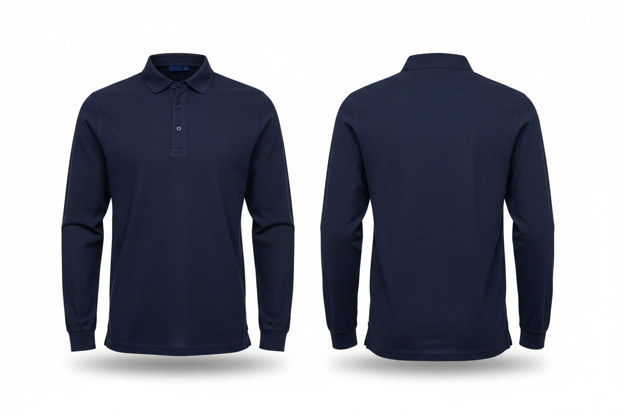 Navy Long Sleeve Polo