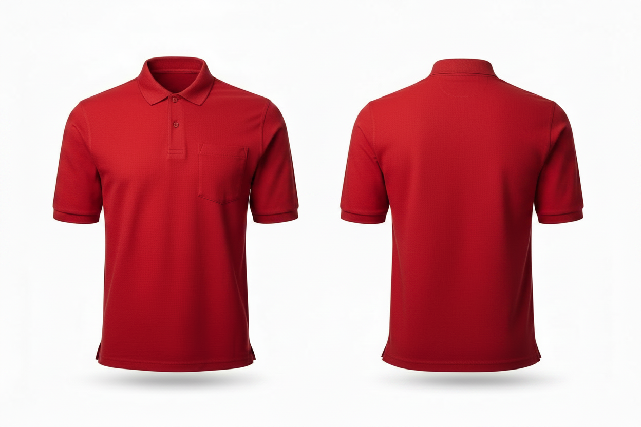 Red Cotton Polo